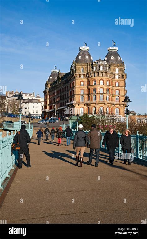 People Tourists Visitors Walking Across The Spa Bridge And The Grand