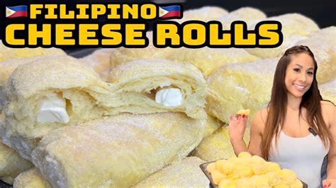 Filipino Cheese Rolls Extreme Soft Bread Filled Cream Cheese Youtube