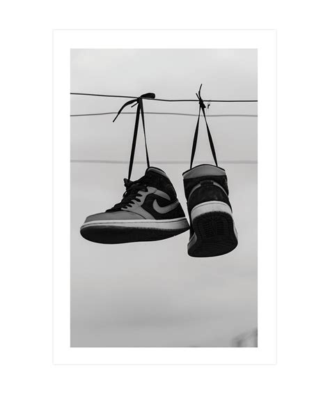 Black and White Jordan Sneakers Poster, Jordans Wall Art, Shoes Wall ...