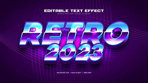 Premium Vector | Retro 2023 text effect