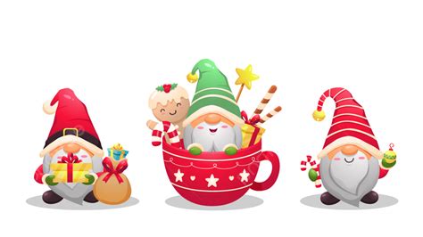 Gnomo De Navidad Y Año Nuevo Con Elemento Lindo Ilustración Clipart Png