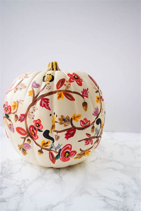 Diy Painted Fall Pumpkin Pmq For Two Painted Pumpkins Hand Painted