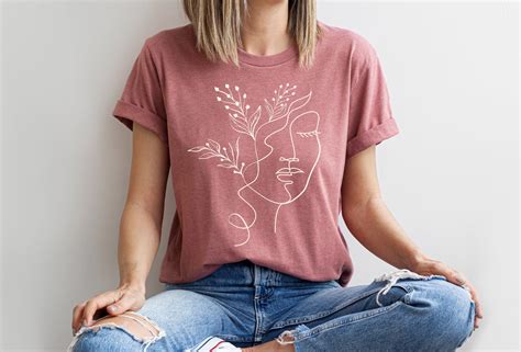 Boho Abstract Shirt Line Art Shirt Line Drawing Tee Etsy