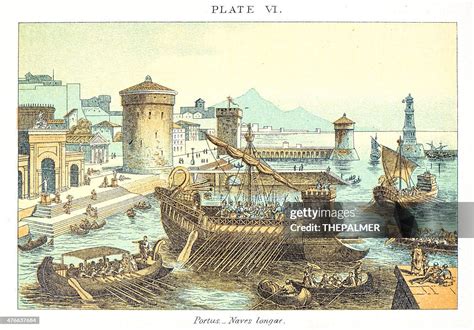 Roman Military Ships Engraving High Res Vector Graphic Getty Images