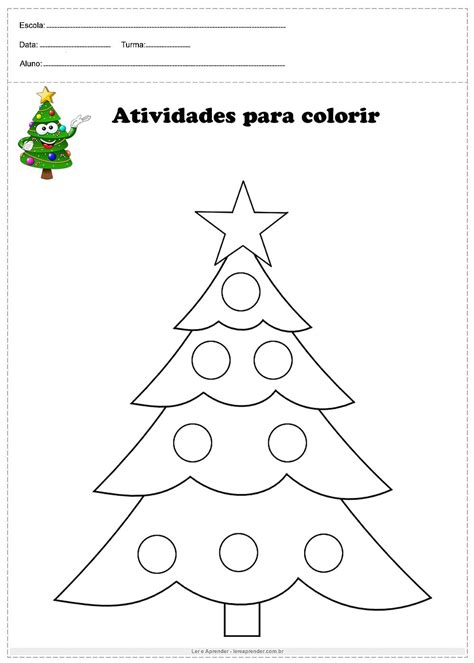 Para Colorir A Rvore Ler E Aprender Arvore De Natal Desenho