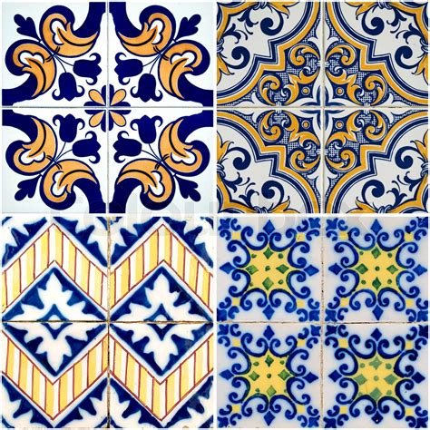 Colorful Vintage Ceramic Tiles Wall Decoration Stock Image Colourbox