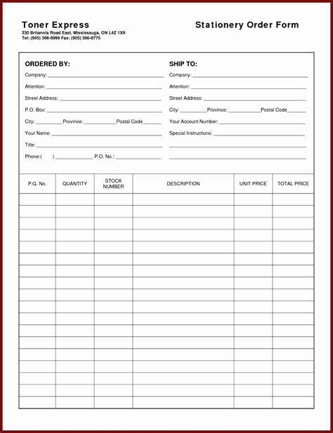 5 Free Order Form Template Excel Sampletemplatess Sampletemplatess