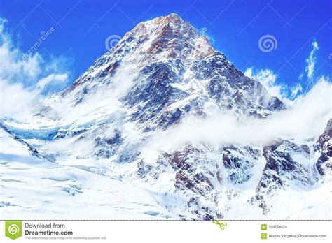 Mountain Peak Everest Highest Mountain In The World Stock Photo