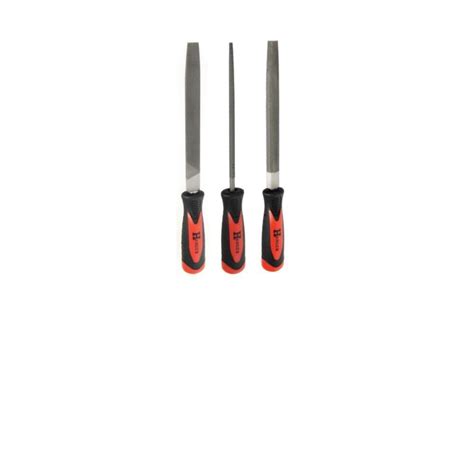 Set de 3 limes emmanchées demi douces longueur 200 mm HANGER 110390