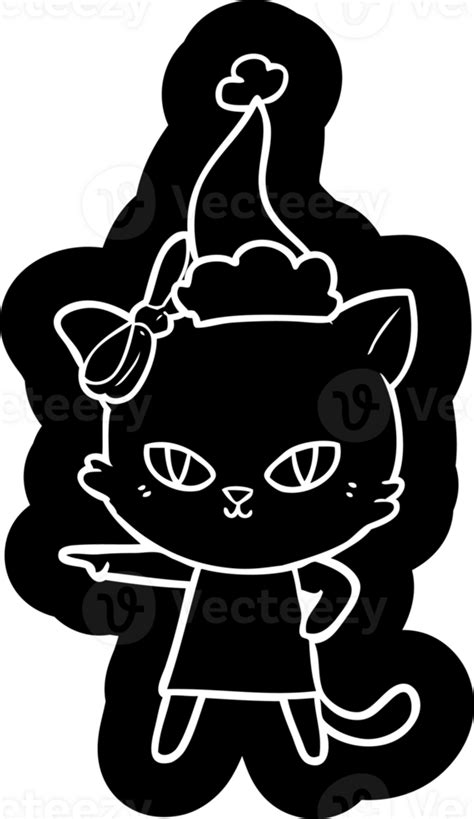 Linda Peculiar Dibujos Animados Icono De Un Gato Vistiendo Vestir