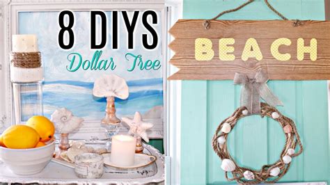 8 DIY DOLLAR TREE COASTAL BEACH DECOR CRAFTS WREATH BRIDAL TABLE