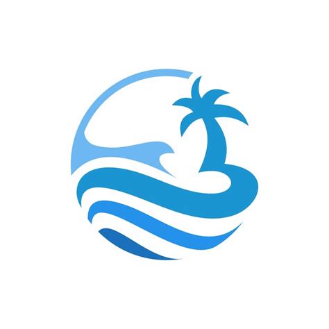 Logotipo Da Palmeira Na Praia Vetor Premium