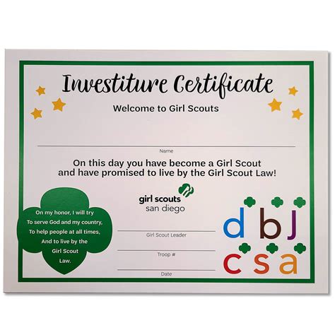 Girl Scout Certificate Templates