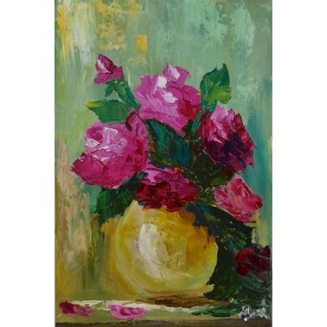 Red roses painting, Original painting,Oil painting , Red ros - Inspire ...