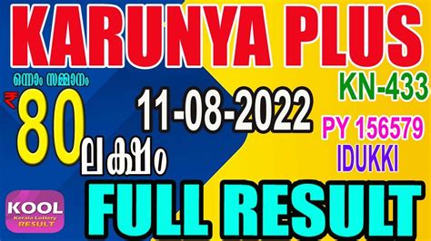 Kerala Lottery Result Full Result Karunyaplus Bhagyakuri Kn Kerala