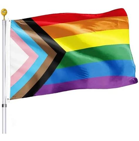 Bandera Progresista Lgbt Progess Pride Orgullo Gay Arcoíris Cuotas sin interés