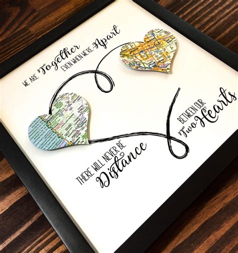 Personalized Best Friend T Long Distance Relationship T Map Art