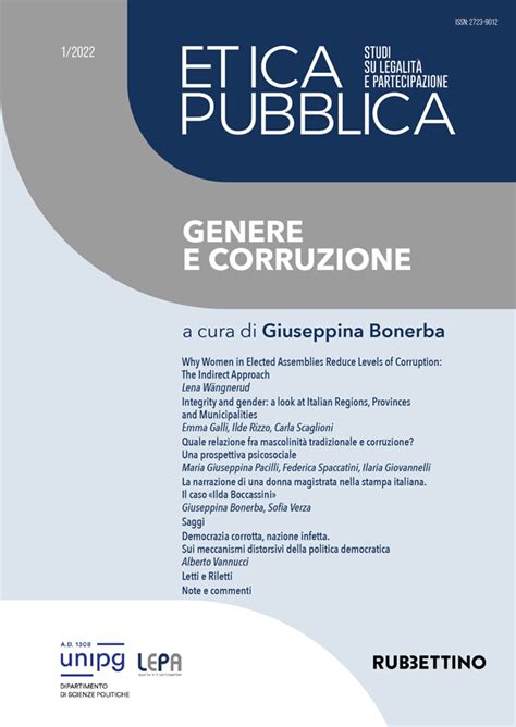 Etica Pubblica 12022 Studi Su Legalità E Partecipazione Rubbettino