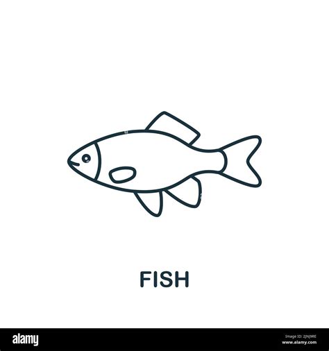 Fish Icon Monochrome Simple Fishing Icon For Templates Web Design And