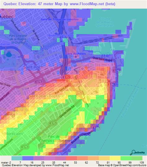 Elevation Of Quebeccanada Elevation Map Topography Contour