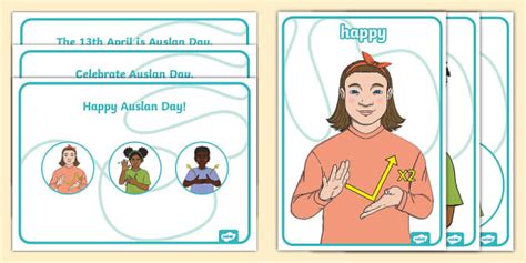 Auslan Day Display Posters Lenseignant A Fait Twinkl