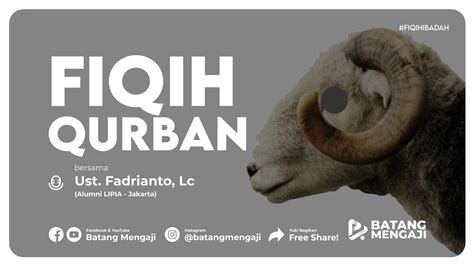 FIQIH QURBAN Ustadz Fadrianto Lc YouTube