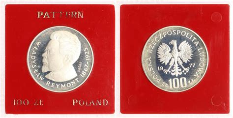 Polen Zlotych Probe Wladyslaw Reymont Polierte Platte Ma