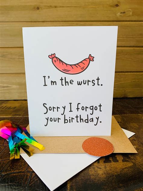 Sorry I Forgot Your Birthday Greeting Card Belated Birthday Etsy