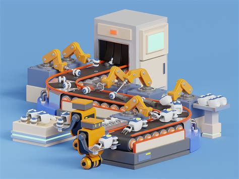 Industrial Robotic Arm 3D Illustration by Tisna Permadi for Uneric ...