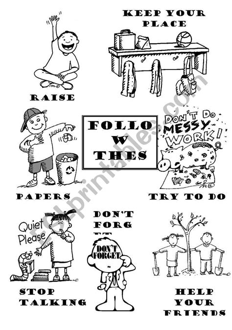 Rules To Follow In The Classroom Esl Worksheet By Teachergema