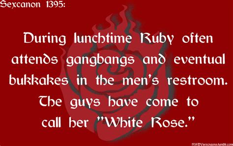 During Lunchtime Ruby Often Attends Gangbangs And Eventual Bukkakes In The Men’s Restroom