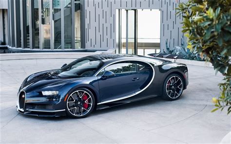 Download wallpapers Bugatti Chiron, 2018, hypercar, supercar, blue ...