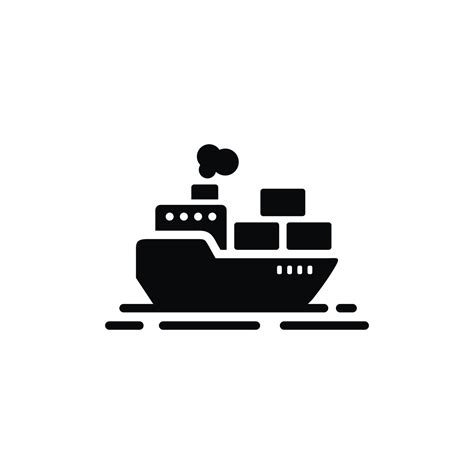 Cargo Ship Icon Isolated On White Background Vector Art At