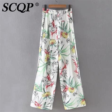 Floral Printed Vintage Pants Women Flower Loose Casual Women Summer