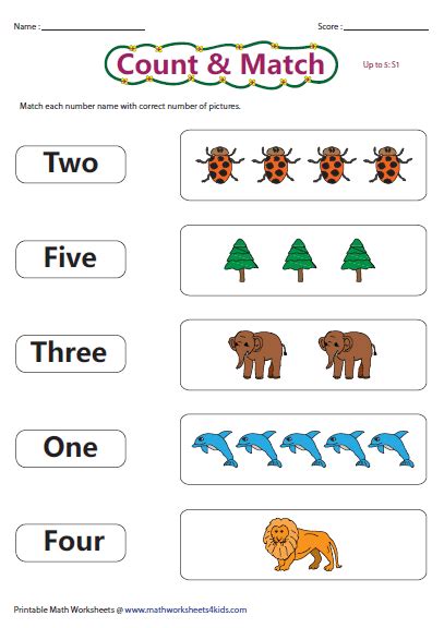 Kindergarten Number Names Worksheets 1 To 20