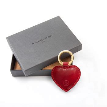 Red Heart Shaped Leather Key Ring The Mimi By Maxwell Scott Bags