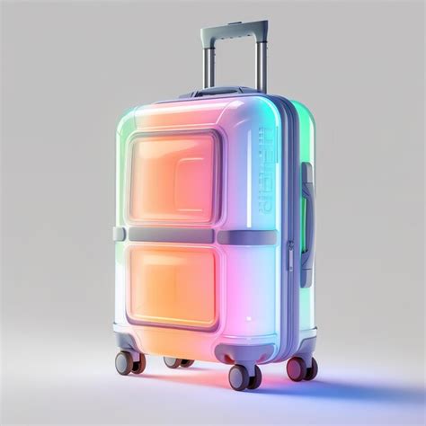 Premium Photo | A colorful suitcase with wheels