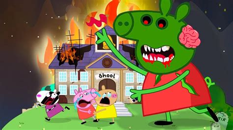 Zombie Apocalypse Peppa Pig Turn Into Giant Zombie At School