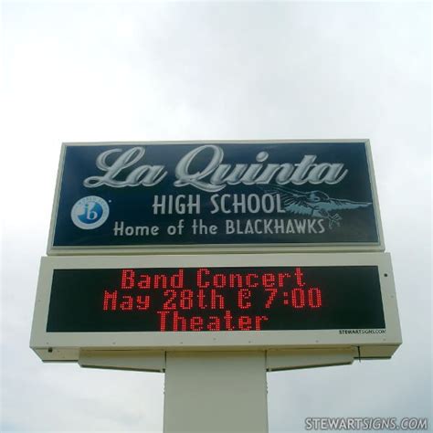 School Sign For La Quinta High School La Quinta Ca