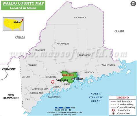 Waldo County Map, Maine | County map, Map, County