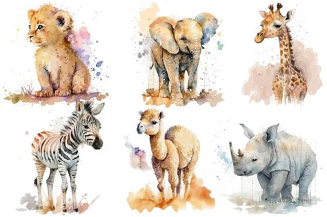 Safari animal set rinoceronte leão elefante camelo zebra girafa em