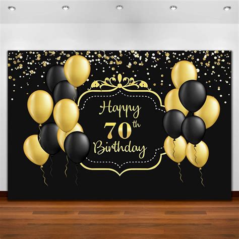 Buy Happy Th Birthday Backdrop For Men Women Black And Gold