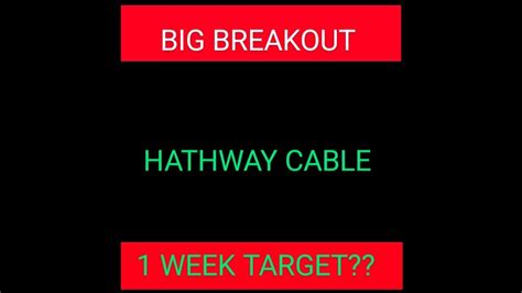 HATHWAY CABLES SHARE LATEST NEWS TODAY HATHWAY CABEL SHARE TARGET