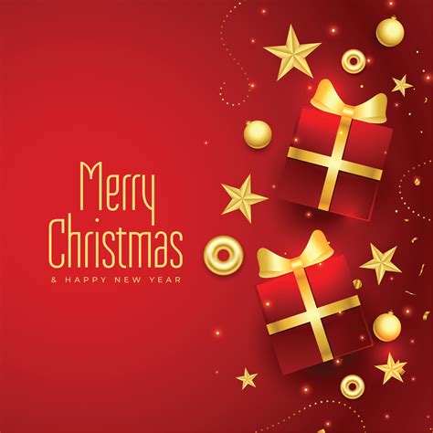 merry christmas red gift card background design 36296915 Vector Art at ...