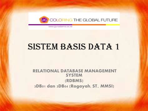 Pdf Sistem Basis Data Gunadarma Universityrogayah Staff Gunadarma