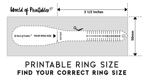 Printable Ring Size Chart - Find Your Ring Size Easy - World of Printables