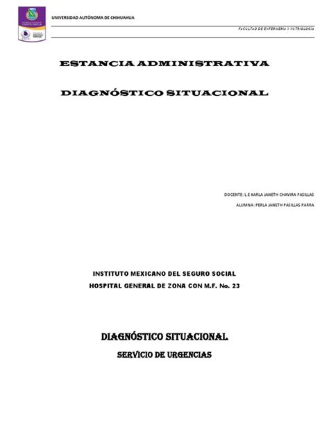 Diagnostico Situacional Pdf Hospital Enfermería