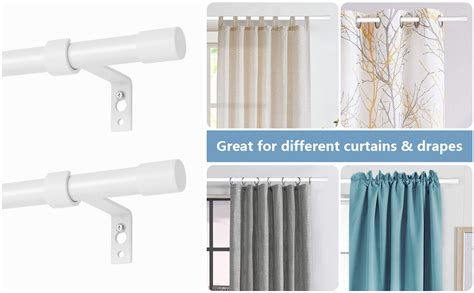 Amazon White Curtain Rods 2 Pack Curtain Rod For Windows 28 To 48