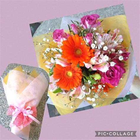 オレンジ×ピンクの花束 花屋ブログ 京都府舞鶴市の花屋 花アラキにフラワーギフトはお任せください。｜当店は、安心と信頼の花キューピット