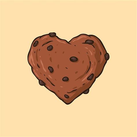 Vector de dibujos animados de galletas en forma de corazón Vector Premium